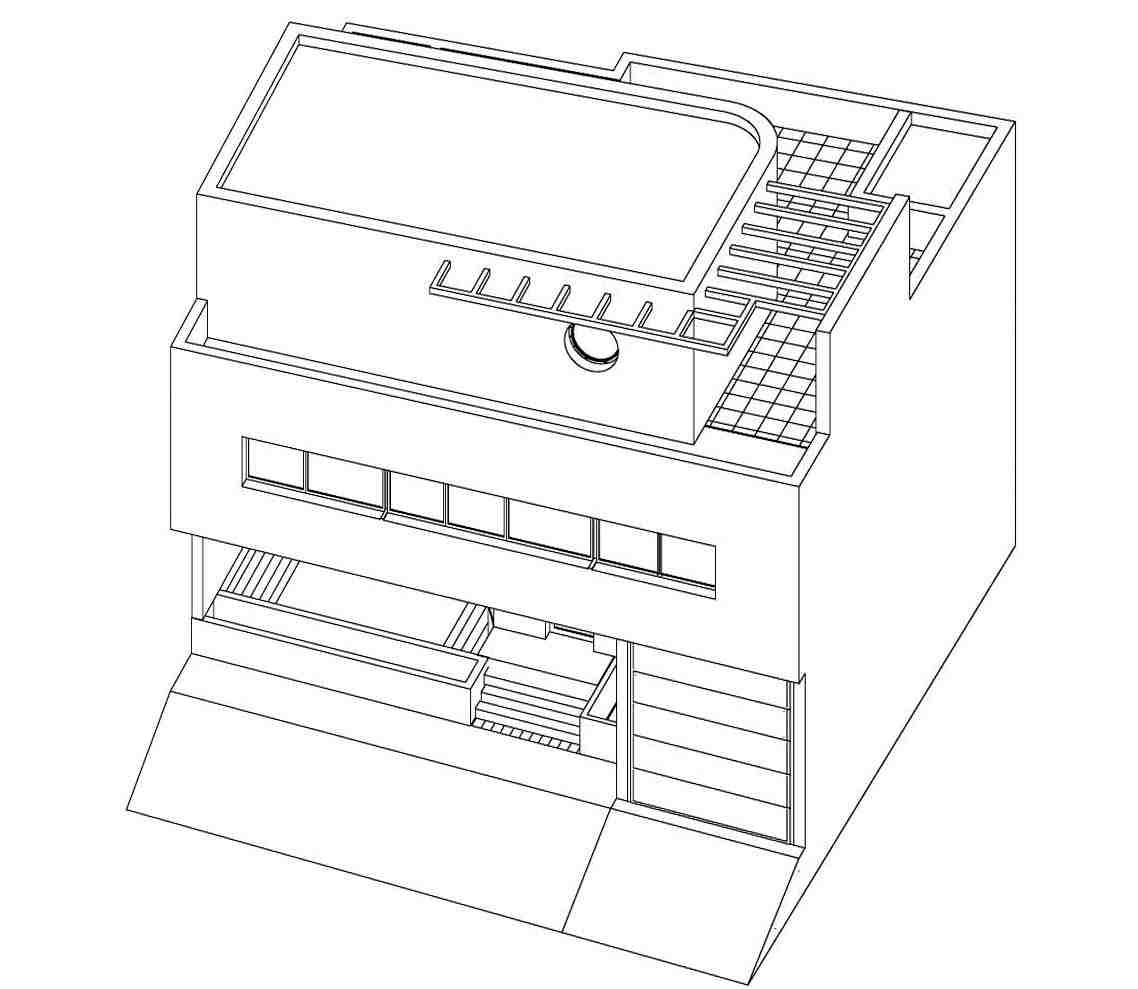 Maison moderne toit plat: Axonométrie